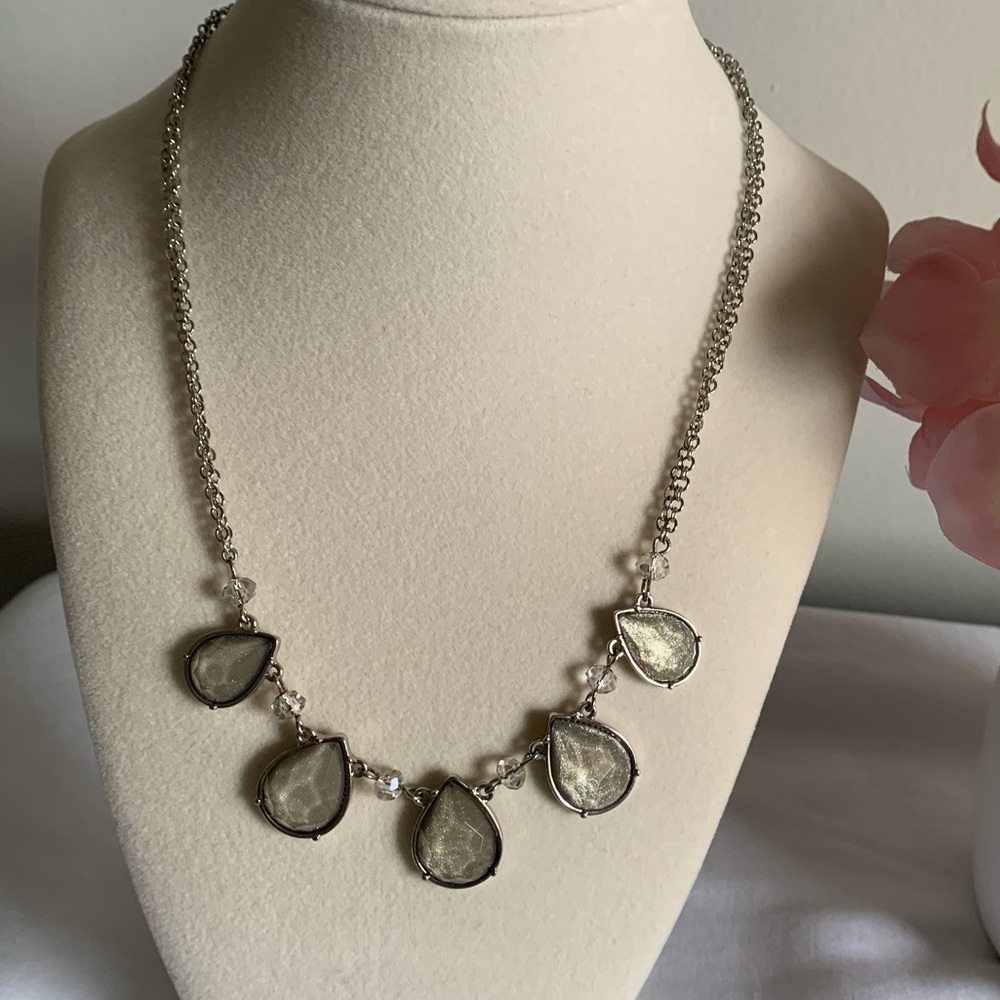 LOFT Silver Teardrop Pendant Necklace